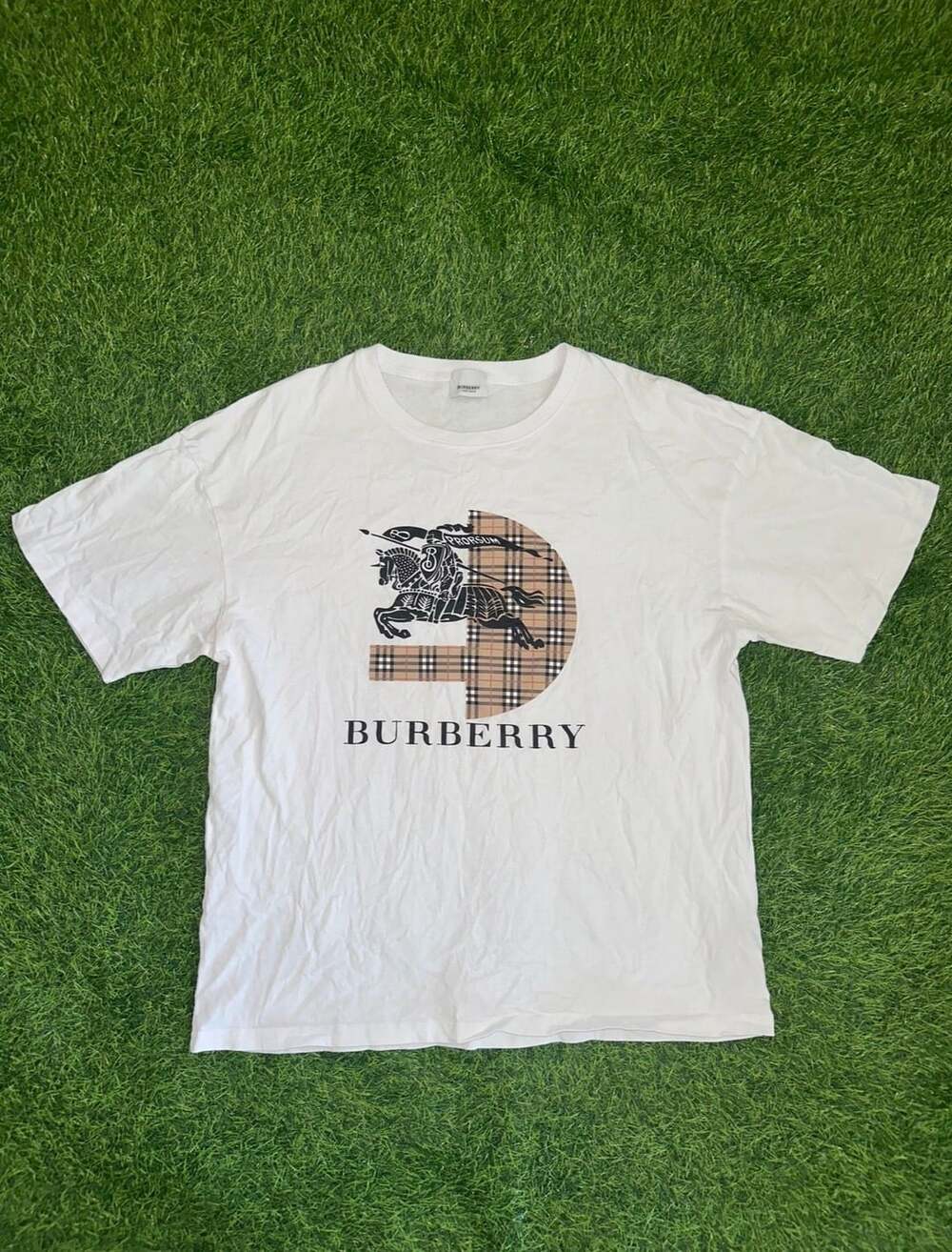 Burberry Knight Sketch T-Shirt White Cotton